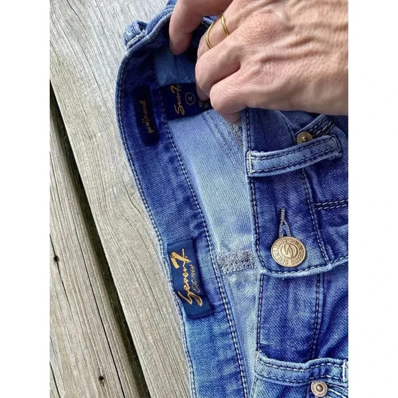 Seven 7 Seven7 Girlfriend Denim Capri Jeans Blue Size 4 EUC Womens - Picture 3 of 5